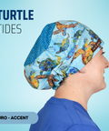 Turtle Tides  - Scrub Cap - rae & grace - Euro - Accent Top