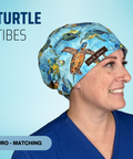 Turtle Tides  - Scrub Cap - rae & grace - Euro - Matching Top