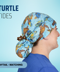 Turtle Tides  - Scrub Cap - rae & grace - Ponytail - Matching Top