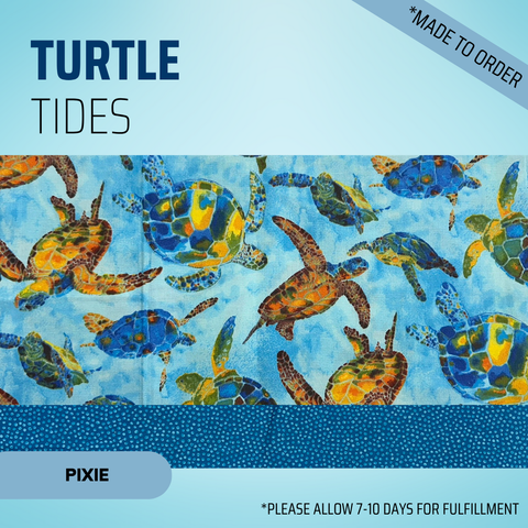 Turtle Tides  - Scrub Cap - rae & grace - Pixie - Made to order Please allow 7-10 days for fulfillment.