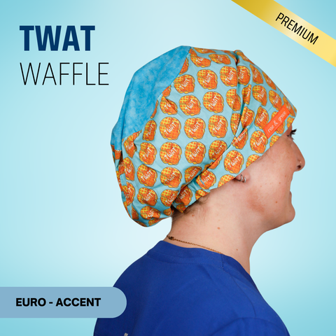 Twat Waffle - Scrub Cap - rae & grace - Euro - Accent Top