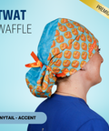 Twat Waffle - Scrub Cap - rae & grace - Ponytail - Accent Top