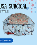 Usa Surgical Style - Scrub Cap - rae & grace - Euro - Accent Top