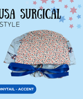 Usa Surgical Style - Scrub Cap - rae & grace - Ponytail - Accent Top