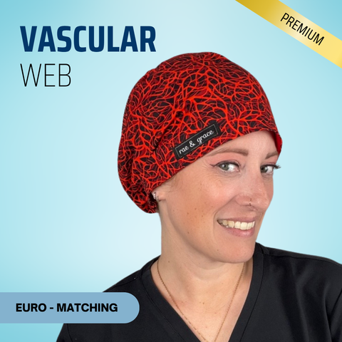 Vascular Web - Scrub Cap - rae & grace - Euro - Matching Top