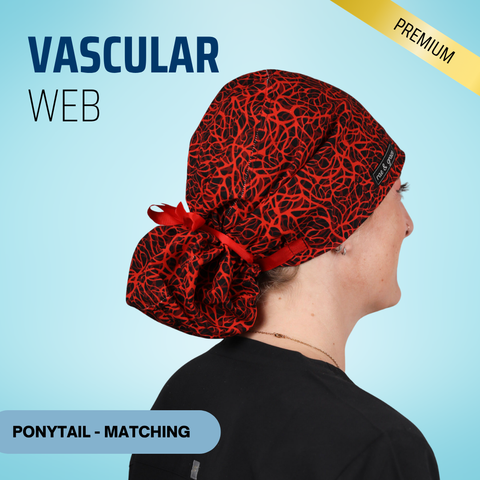 Vascular Web - Scrub Cap - rae & grace - Ponytail - Matching Top