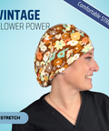Vintage Flower Power - Scrub Cap - rae & grace - Pixie - *Made to order