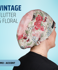 Vintage Flutter & Floral - Scrub Cap - rae & grace - Euro - Accent Top