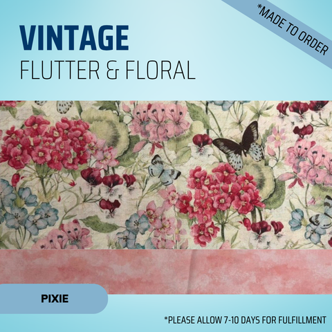 Vintage Flutter & Floral - Scrub Cap - rae & grace - Pixie - *Made to order