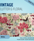 Vintage Flutter & Floral - Scrub Cap - rae & grace - Skull Cap - *Made to order