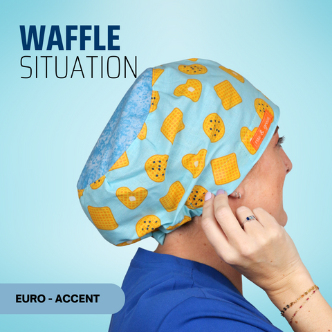Waffle Situation - Scrub Cap - rae & grace - Euro - Accent Top