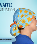 Waffle Situation - Scrub Cap - rae & grace - Ponytail - Accent Top