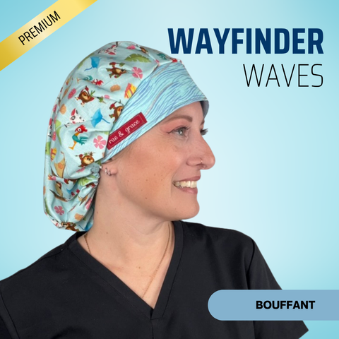 Wayfinder Waves - Scrub Cap - rae & grace - Bouffant