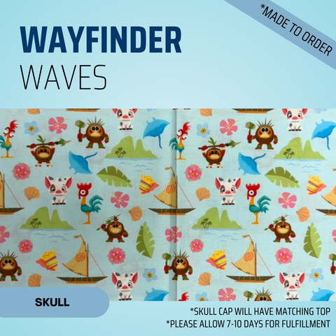 Wayfinder Waves - Scrub Cap - rae & grace - Skull Cap - *Made to order