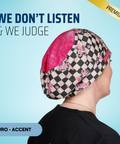 We Don't Listen & We Judge - Scrub Cap - rae & grace - Euro - Accent Top