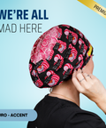 We're All Mad Here - Scrub Cap - rae & grace - Euro - Accent Top