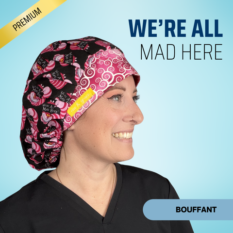 We're All Mad Here - Scrub Cap - rae & grace - Bouffant