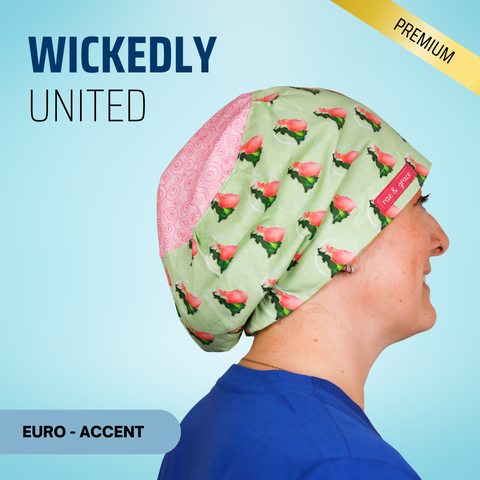 Wickedly United  - Scrub Cap - rae & grace - Euro - Accent Top