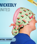 Wickedly United  - Scrub Cap - rae & grace - Ponytail - Accent Top