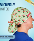 Wickedly United  - Scrub Cap - rae & grace - Ponytail - Matching Top