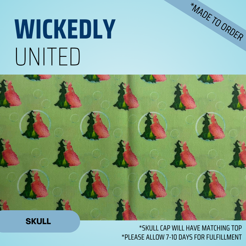 Wickedly United  - Scrub Cap - rae & grace - Skull Cap - Made to order Please allow 7-10 days for fulfillment.