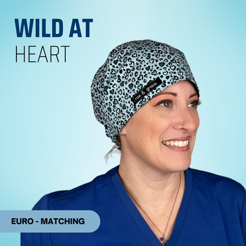 Wild At Heart - Scrub Cap - rae & grace - Euro - Matching Top