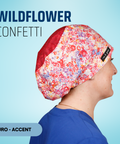 Wildflower Confetti - Scrub Cap - rae & grace - Euro - Accent Top