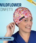Wildflower Confetti - Scrub Cap - rae & grace - Euro - Matching Top