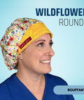 Wild Flower Rounds  - Scrub Cap - rae & grace - Bouffant