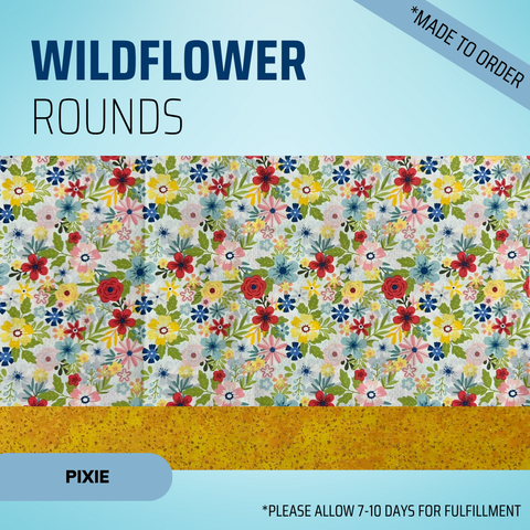 Wild Flower Rounds  - Scrub Cap - rae & grace - Pixie - Made to order Please allow 7-10 days for fulfillment.