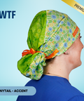 WTF - Scrub Cap - rae & grace - Ponytail - Accent Top