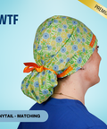 WTF - Scrub Cap - rae & grace - Ponytail - Matching Top