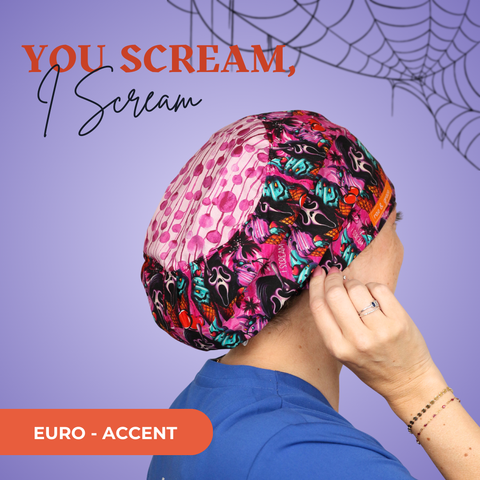I Scream, You Scream - Scrub Cap - rae & grace - Euro - Accent Top