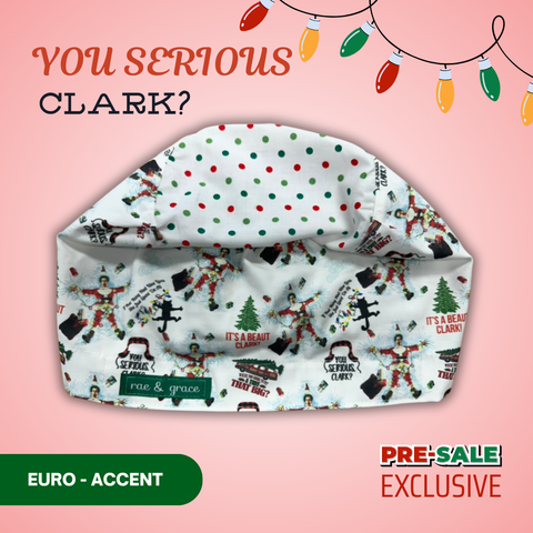 You Serious Clark - Scrub Cap - rae & grace - Euro - Accent Top