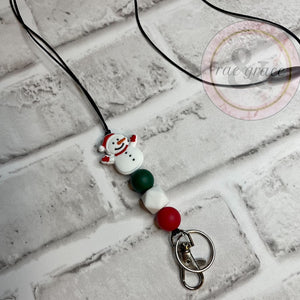 
            
                Load image into Gallery viewer, Snowman Beaded Lanyard
            
        