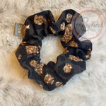 Black & Gold Leopard Scrunchie