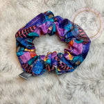 Purple & Teal Feather Scrunchie