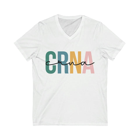 Colorful CRNA V-Neck T-Shirt