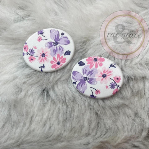 Pink Purple Flowers - Mask Snaps